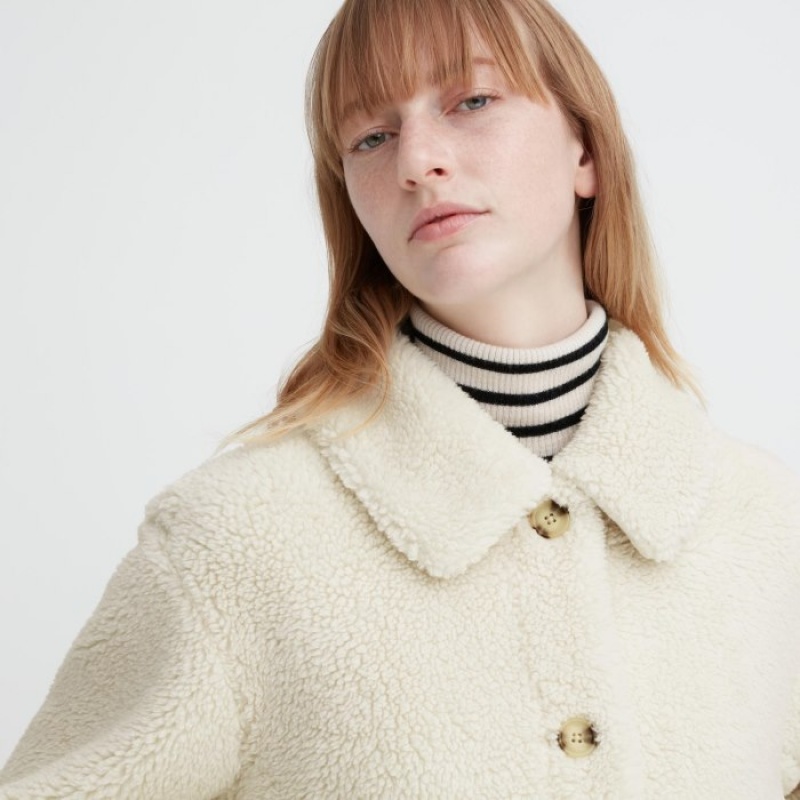 Uniqlo Pile-Lined Fleece Jassen Dames Wit | 975029