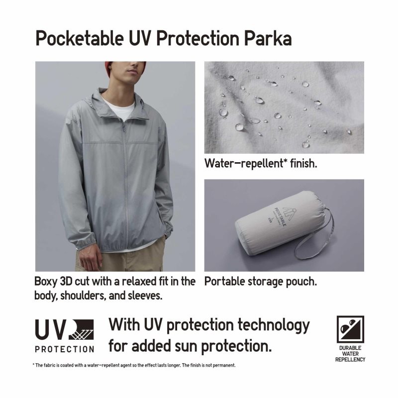 Uniqlo Pocketable Uv Protection 3d Cut Parka Heren Groen | 2800800