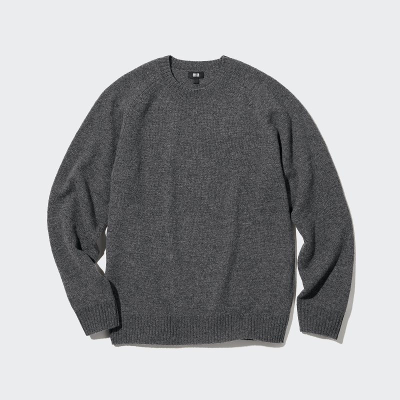 Uniqlo Premium Lambswool Crew Neck Long Sleeve Truien Heren Grijs | 8742869