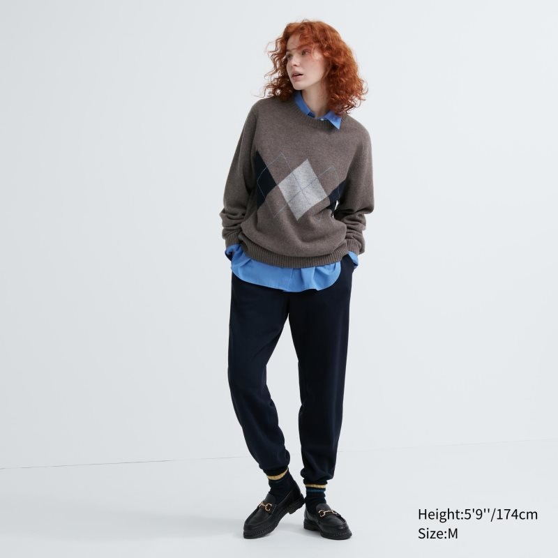 Uniqlo Premium Lambswool Crew Neck Long-sleeve Truien Heren Bruin | 2968701