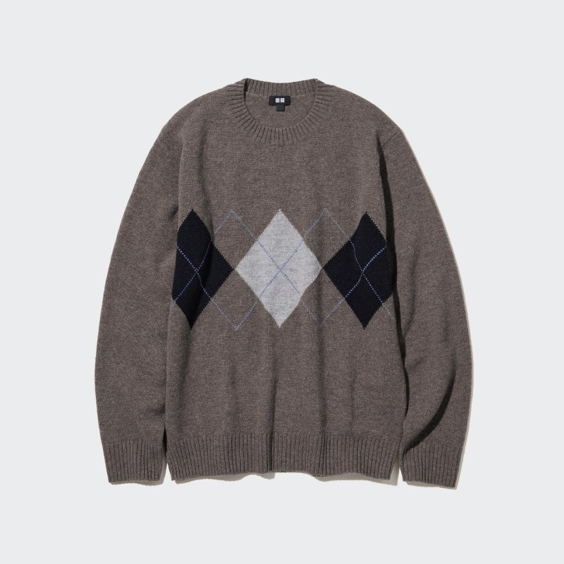 Uniqlo Premium Lambswool Crew Neck Long-sleeve Truien Heren Bruin | 2968701
