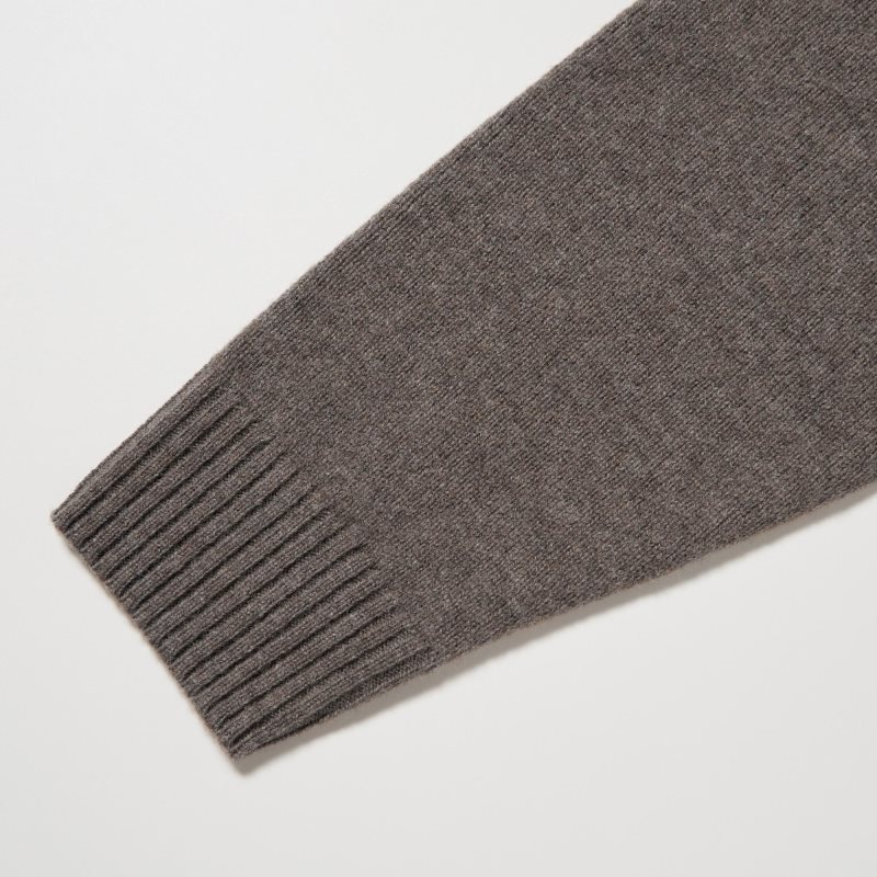 Uniqlo Premium Lambswool Crew Neck Long-sleeve Truien Heren Bruin | 2968701
