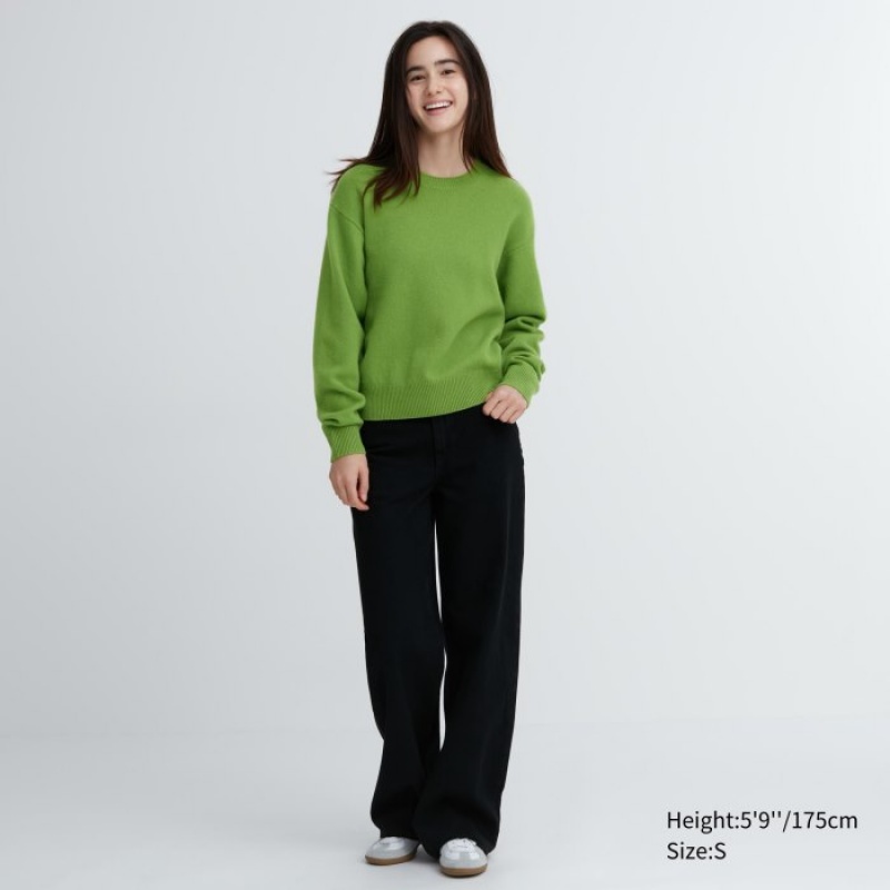 Uniqlo Premium Lambswool Crew Neck Long-sleeve Truien Dames Roze | 9710289