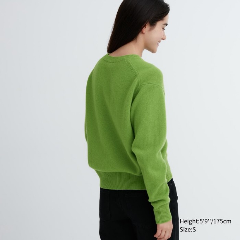 Uniqlo Premium Lambswool Crew Neck Long-sleeve Truien Dames Roze | 9710289