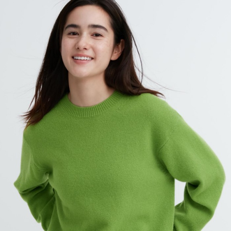 Uniqlo Premium Lambswool Crew Neck Long-sleeve Truien Dames Roze | 9710289
