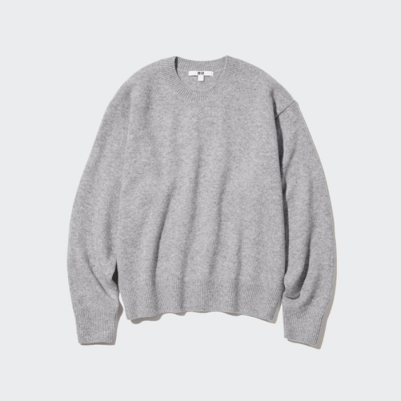 Uniqlo Premium Lambswool Crew Neck Long-sleeve Truien Dames Roze | 9710289