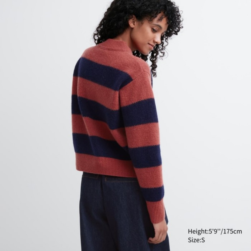 Uniqlo Premium Lambswool Long-Sleeve Truien Dames Rood | 182799