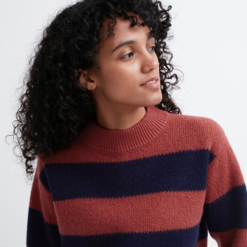 Uniqlo Premium Lambswool Long-Sleeve Truien Dames Rood | 182799