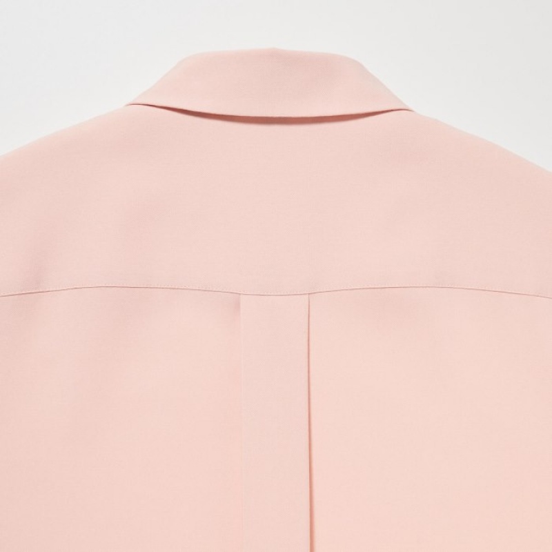 Uniqlo Rayon Long-Sleeve Blouse Dames Wit | 5342367