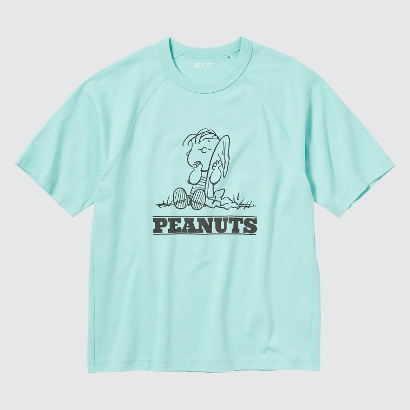 Uniqlo Retro Peanuts Ut Oversized Short-sleeve Graphic T-shirts Heren Blauw | 354963