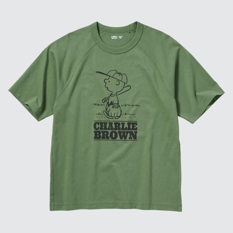 Uniqlo Retro Peanuts Ut Oversized Short-sleeve Graphic T-shirts Heren Groen | 4983222