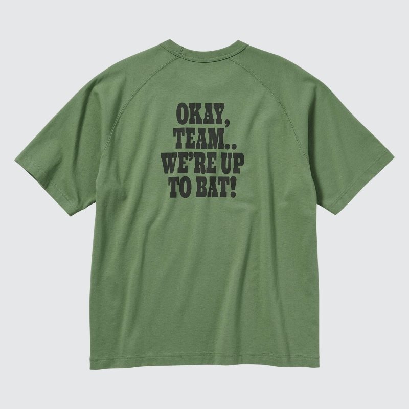 Uniqlo Retro Peanuts Ut Oversized Short-sleeve Graphic T-shirts Heren Groen | 4983222