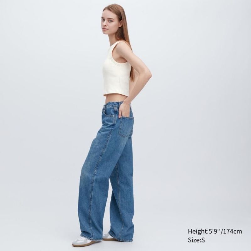 Uniqlo Ribbed Cropped Sleeveless Tanktop Dames Wit | 769821