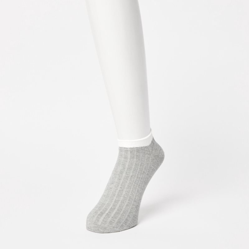 Uniqlo Ribbed Short Sokken Heren Grijs | 7213555