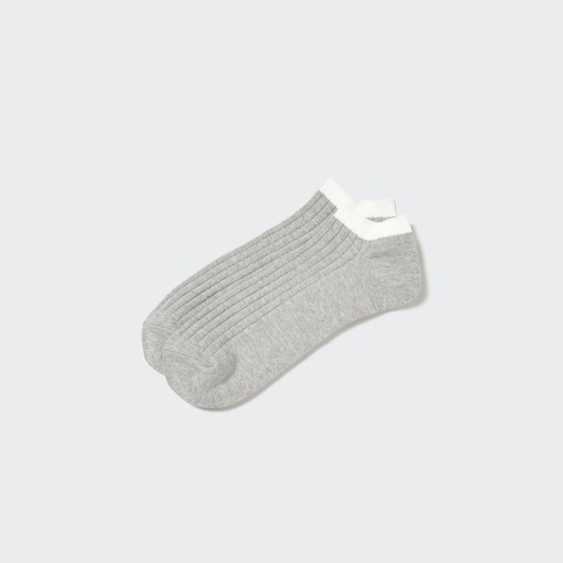 Uniqlo Ribbed Short Sokken Heren Grijs | 7213555