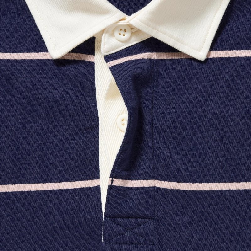 Uniqlo Rugger Long-sleeve Poloshirt Heren Donkerblauw | 772111