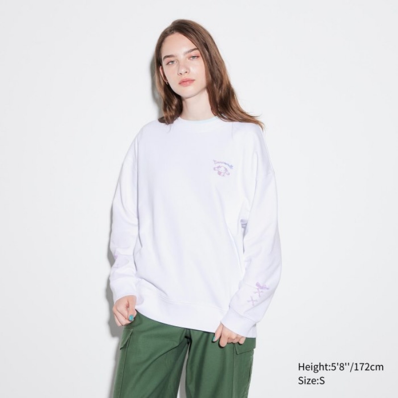 Uniqlo Sanrio characters Long-Sleeve Sweatshirts Dames Wit | 3532414