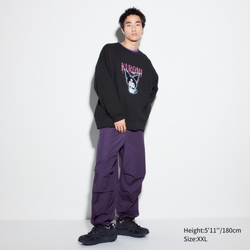 Uniqlo Sanrio characters Long-Sleeve Sweatshirts Dames Zwart | 4167306