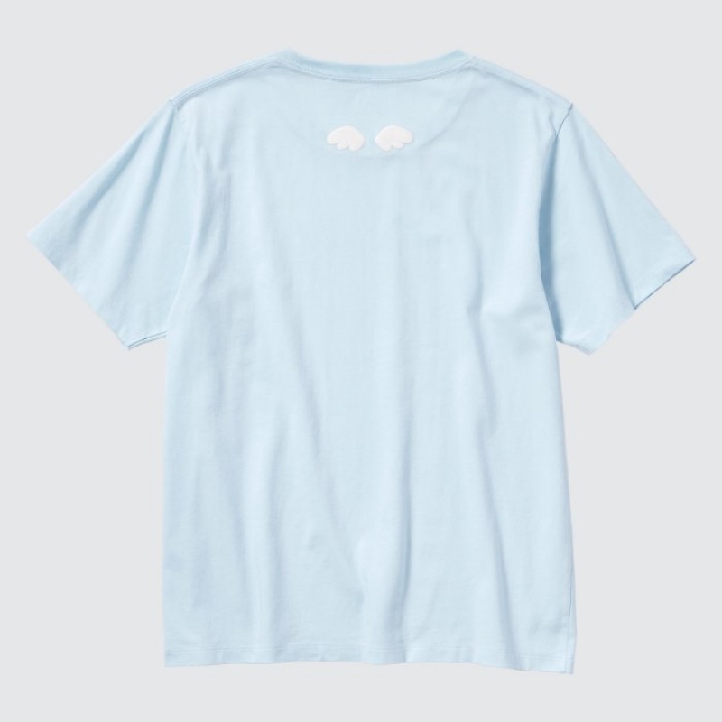 Uniqlo Sanrio characters UT Short-Sleeve T-shirts Dames Blauw | 4783586