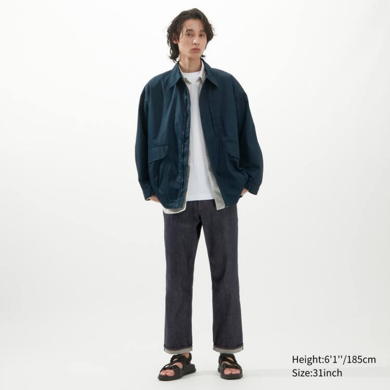 Uniqlo Selvedge Regular Fit Jeans Heren Donkerblauw | 9298098
