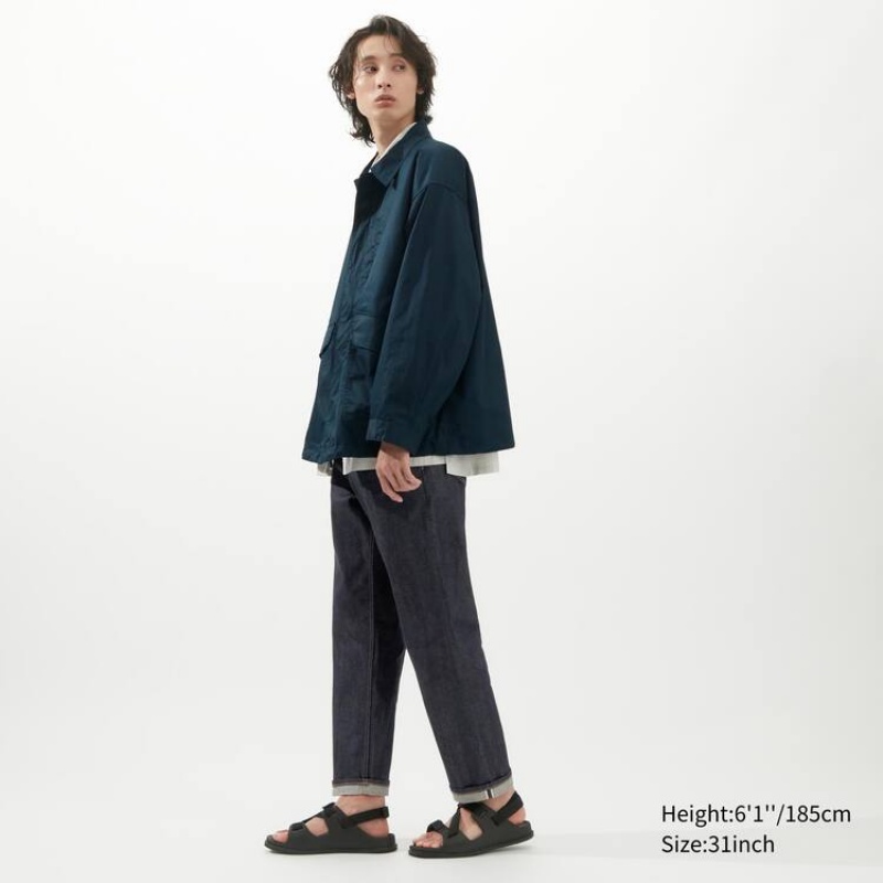 Uniqlo Selvedge Regular Fit Jeans Heren Donkerblauw | 9298098