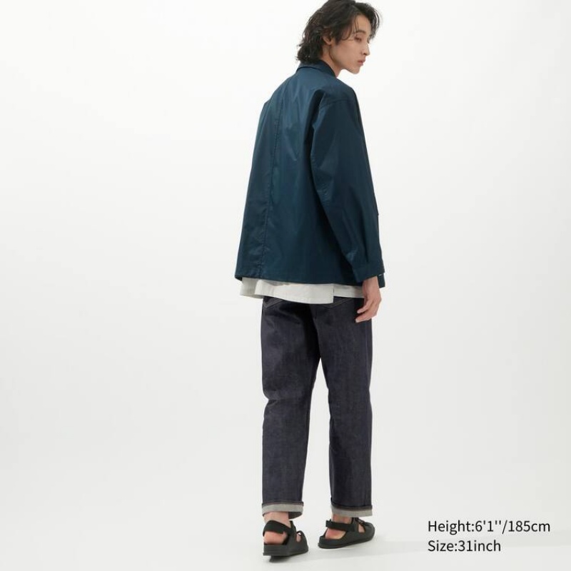 Uniqlo Selvedge Regular Fit Jeans Heren Donkerblauw | 9298098