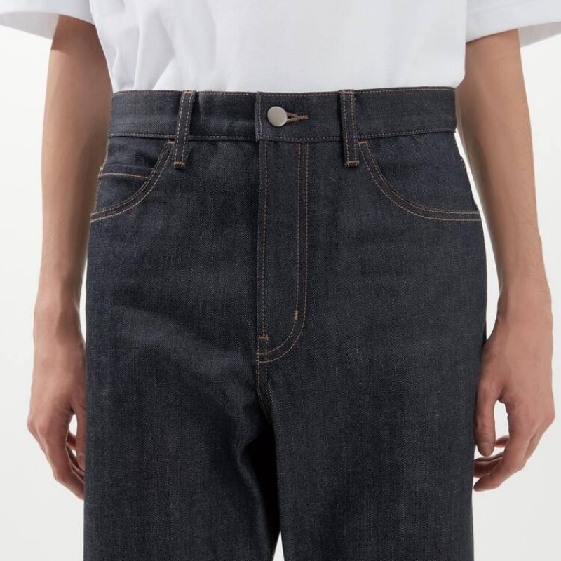 Uniqlo Selvedge Regular Fit Jeans Heren Donkerblauw | 9298098