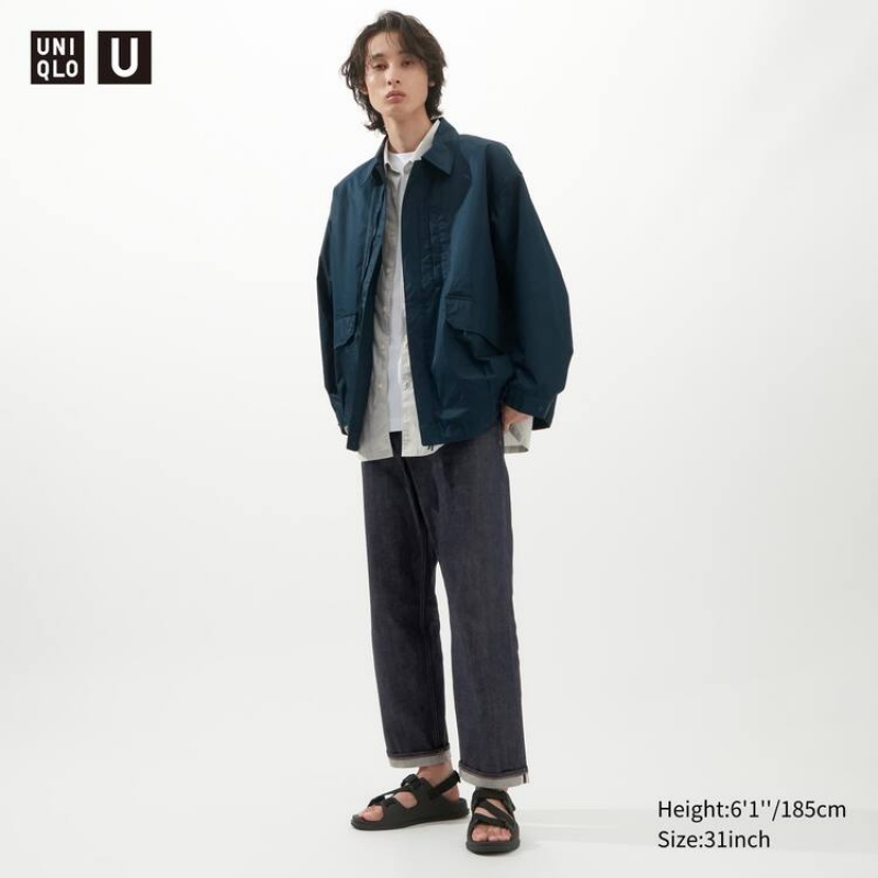 Uniqlo Selvedge Regular Fit Jeans Heren Donkerblauw | 9298098