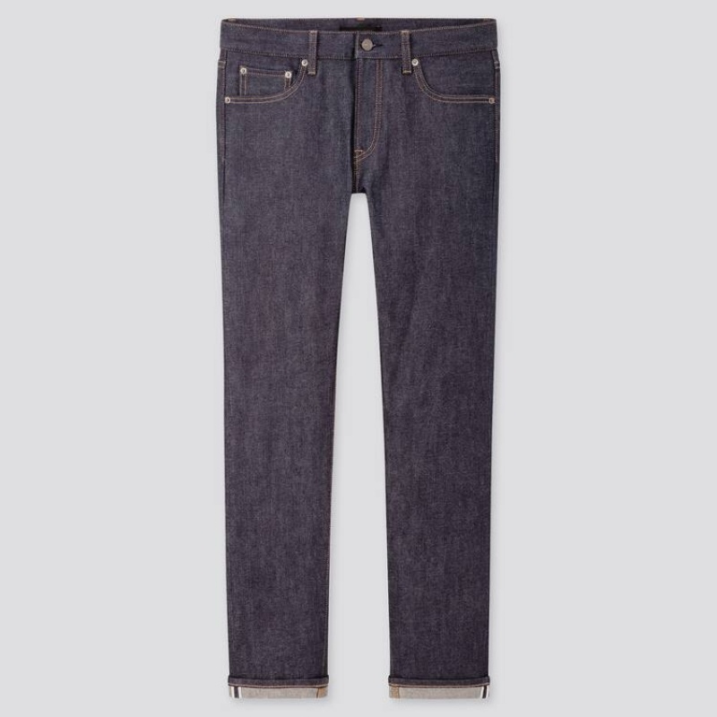 Uniqlo Selvedge Stretch Slim Fit Jeans Heren Donkerblauw | 2904946