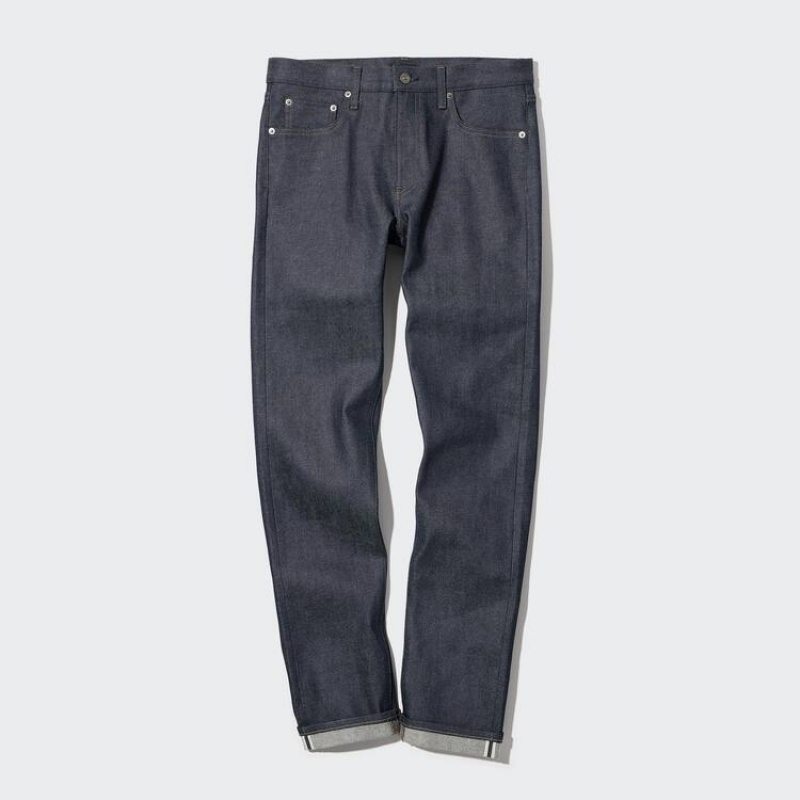Uniqlo Selvedge Stretch Slim Fit Jeans Heren Donkerblauw | 9666074