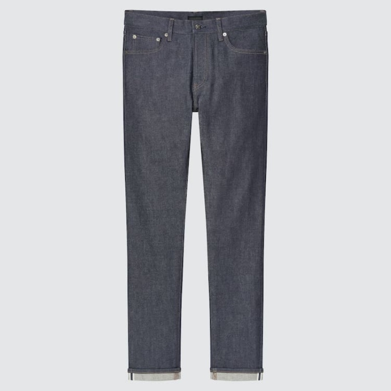 Uniqlo Selvedge Stretch Slim Fit Jeans Heren Donkerblauw | 9129188