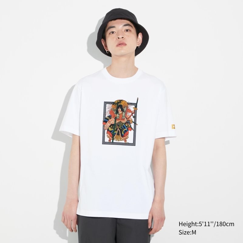 Uniqlo Shochiku Kabuki Ut Short-sleeve Graphic T-shirts Heren Wit | 7704868