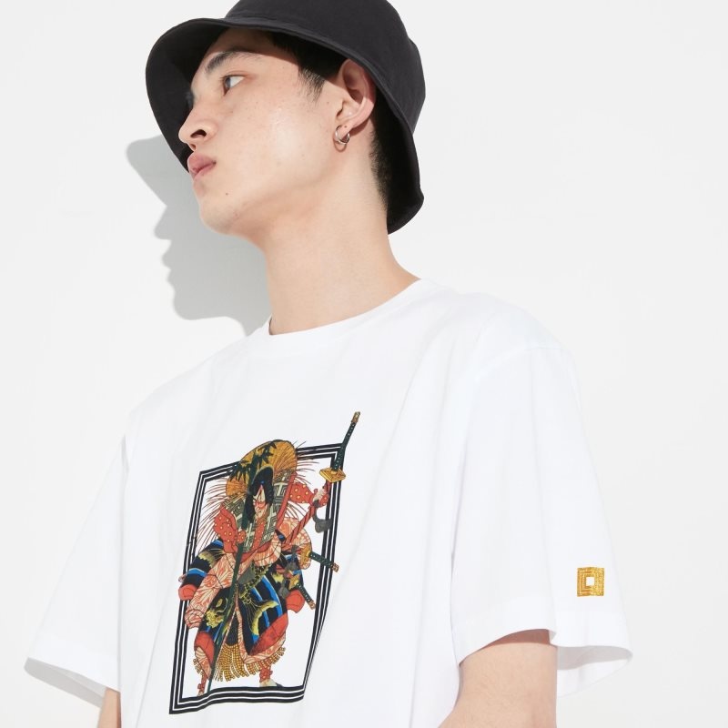 Uniqlo Shochiku Kabuki Ut Short-sleeve Graphic T-shirts Heren Wit | 7704868
