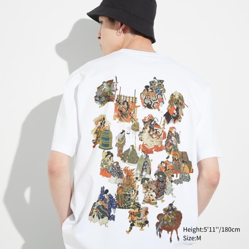 Uniqlo Shochiku Kabuki Ut Short-sleeve Graphic T-shirts Heren Wit | 7704868