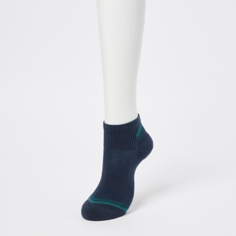 Uniqlo Short 3 Pack Sports/Piled Sokken Dames Donkerblauw | 6785295