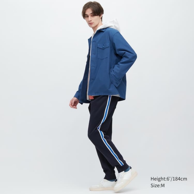 Uniqlo Side Striped Jogger Broek Heren Donkerblauw | 6813152