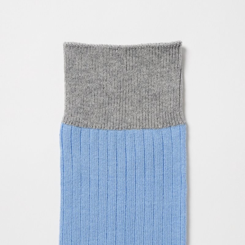 Uniqlo Silket Ribbed Sokken Heren Blauw | 2140296