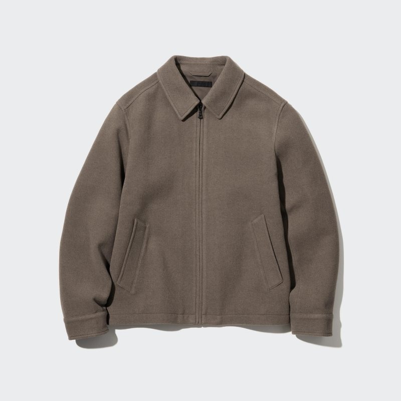 Uniqlo Single Collar Short Jassen Heren Bruin | 6614227