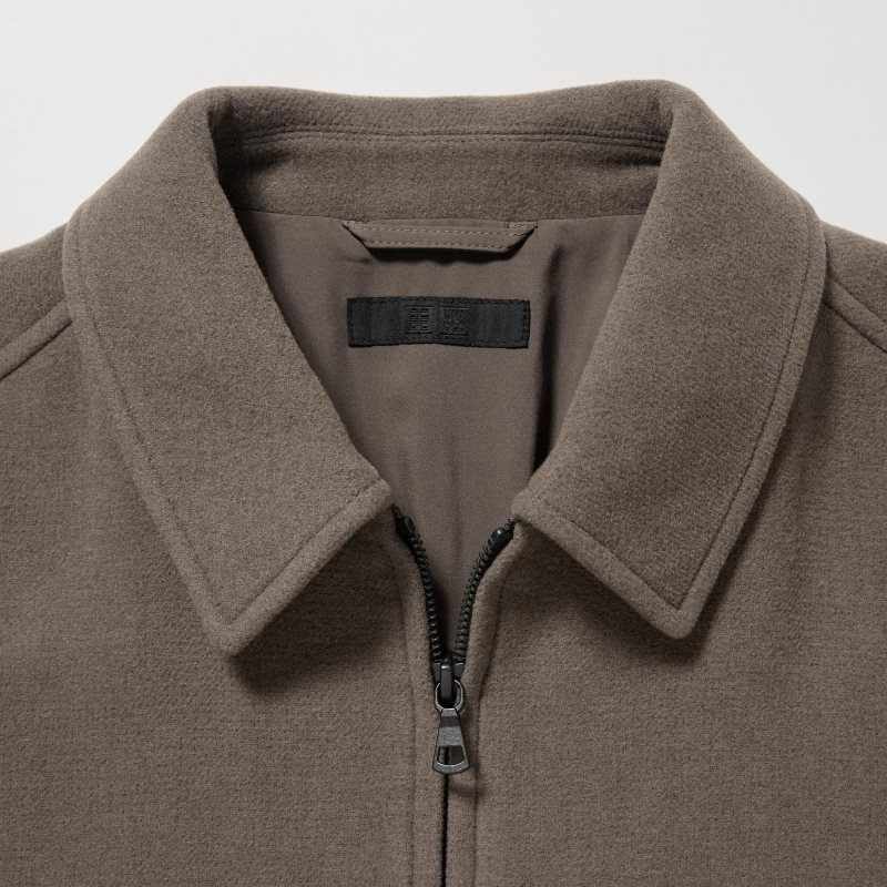 Uniqlo Single Collar Short Jassen Heren Bruin | 6614227