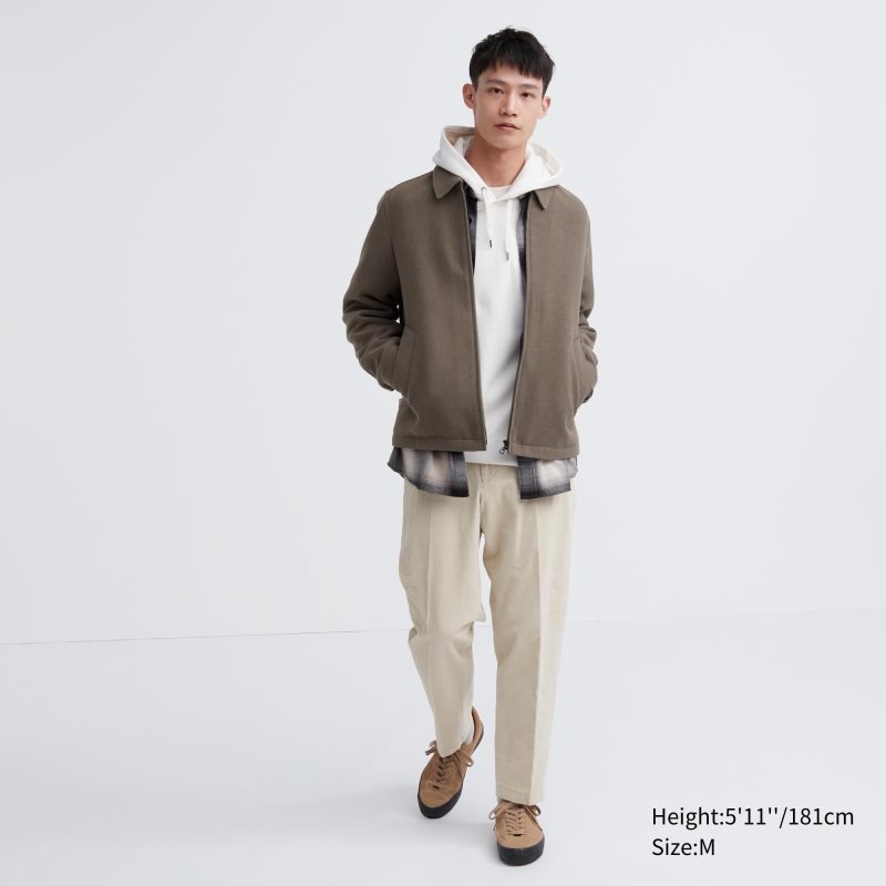 Uniqlo Single Collar Short Jassen Heren Groen | 7439229