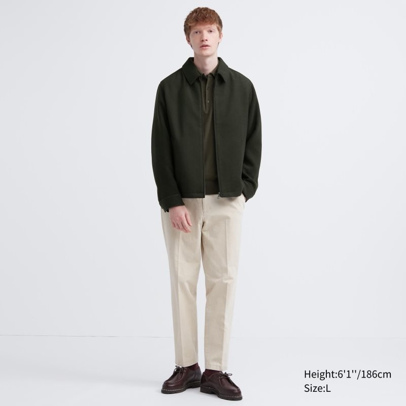 Uniqlo Single Collar Short Jassen Heren Groen | 7439229