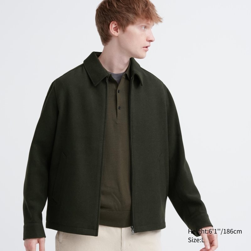 Uniqlo Single Collar Short Jassen Heren Groen | 7439229