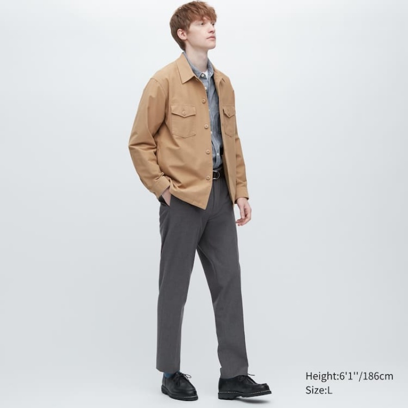 Uniqlo Smart Wool-like Ankle Length Broek Heren Grijs | 6416901