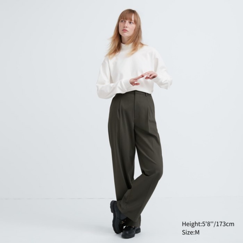 Uniqlo Smooth Fleece Mock Neck Long-Sleeve T-shirts Dames Paars | 1801916