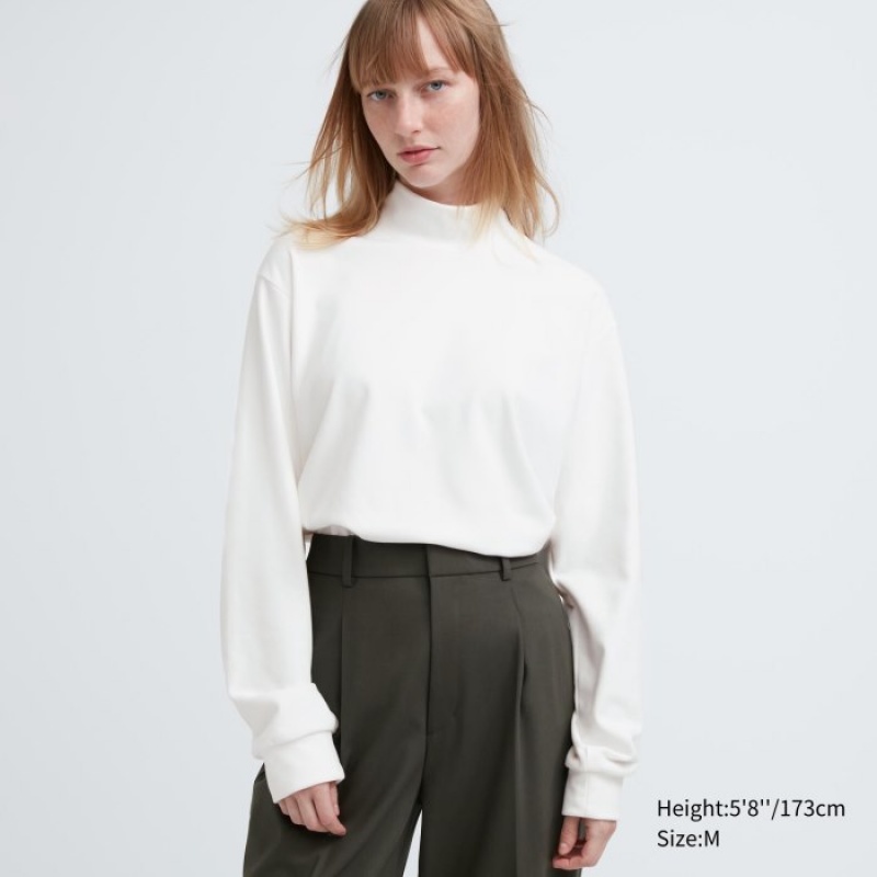 Uniqlo Smooth Fleece Mock Neck Long-Sleeve T-shirts Dames Paars | 1801916