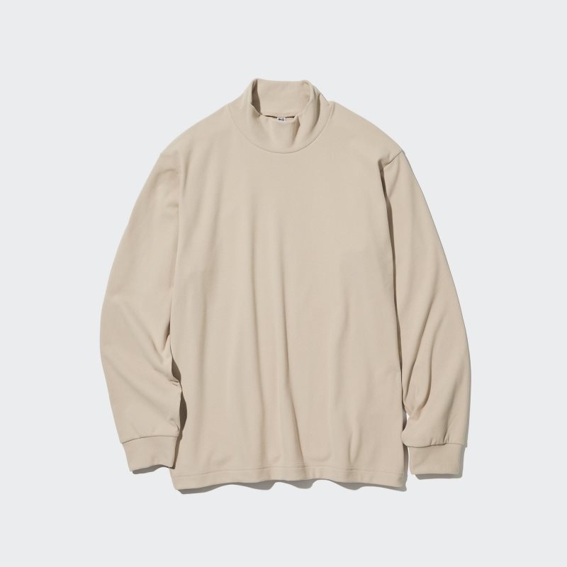 Uniqlo Smooth Fleece Mock Neck T-shirts Heren Beige | 8035074