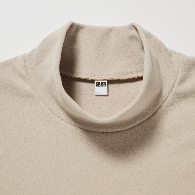Uniqlo Smooth Fleece Mock Neck T-shirts Heren Beige | 8035074