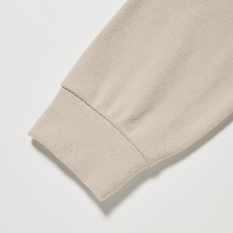 Uniqlo Smooth Fleece Mock Neck T-shirts Heren Beige | 8035074