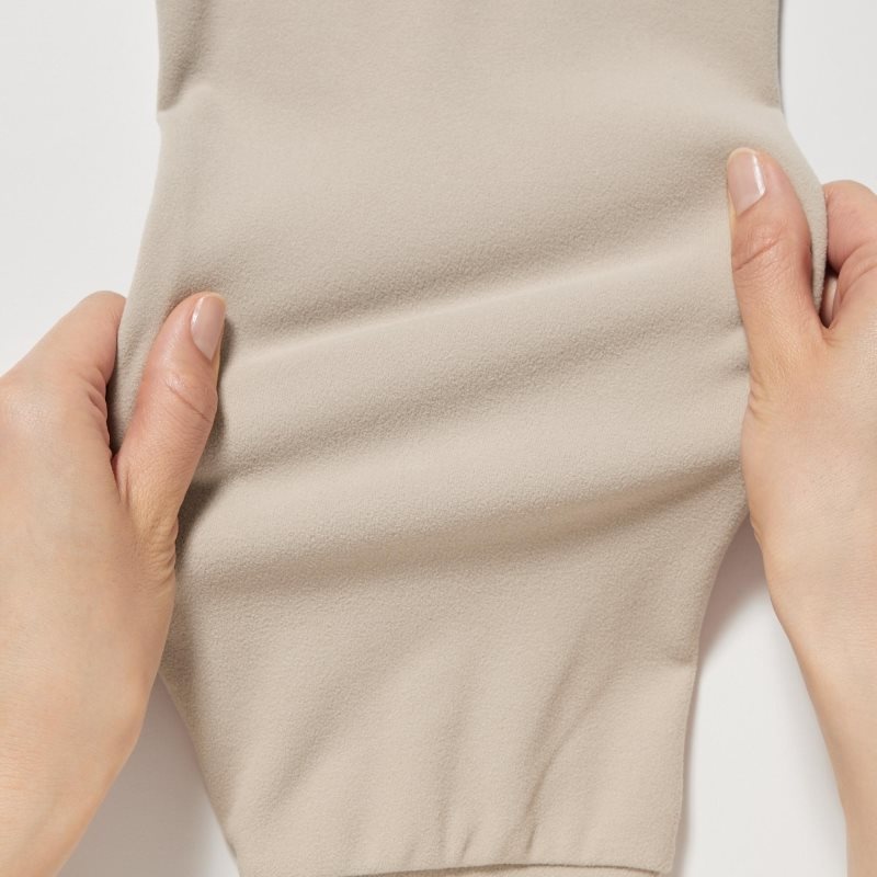 Uniqlo Smooth Fleece Mock Neck T-shirts Heren Beige | 8035074