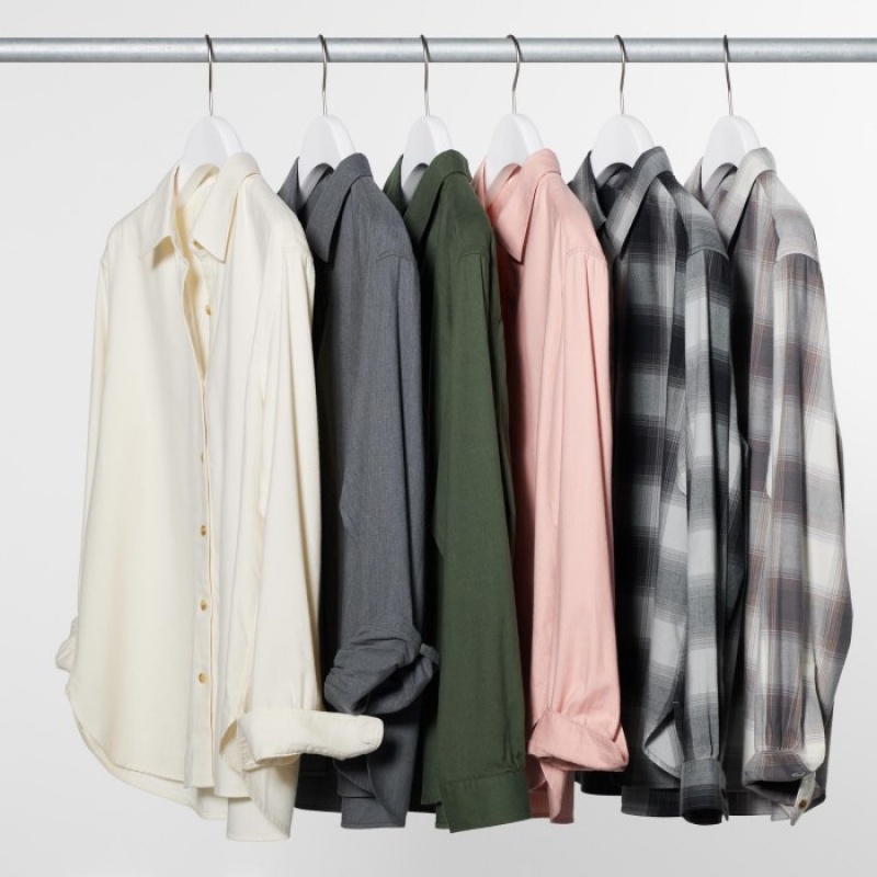 Uniqlo Soft Brushed Checked Long-Sleeve Overhemd Dames Bruin | 7630245